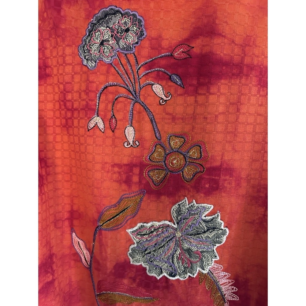 Drapers & Damons Artwear Embroidered Floral Jacket Boho Women Petite Large - Picture 7 of 13